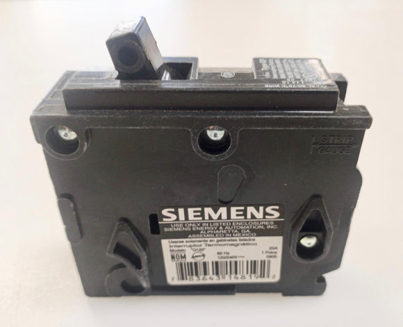 Siemens 20 amp single pole breaker Q120