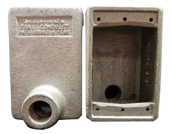 Appleton   FSA-1-100     1 Gang FS Box with 1  1   Hub Malleable Iron