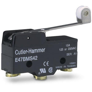 Cutler Hammer   E47BMS42     Extended Roller Lever Limit Switch 1 NO 1 NC 15A 125 or 250VAC