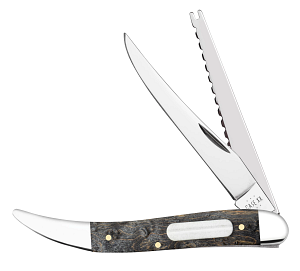 11012     W.R. Case  Gray Birdseye Maple Smooth Fishing Knife SS