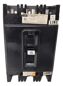 Federal Pacific   NEF631015     3 Pole 15A 600VAC Circuit Breaker