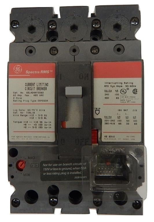 General Electric   SELA24AT0060     2 Pole 480V Frame Only Comes With No Rating Plug