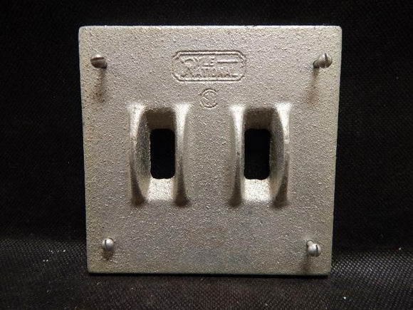 Pyle National   XCT-102     2 Gang Switch Cover FS with Guard Malleable Iron