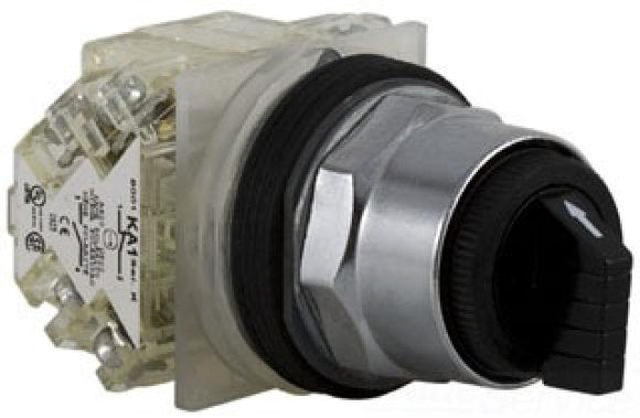 Square D   9001KS11BH13     2-Position Maintained Selector Switch with Black Knob Non-Illuminated 1N